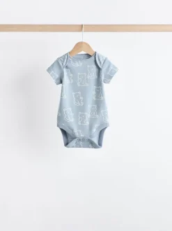 Rompertjes En Hemdjes*Next Blauw met beren - Set van 5 babyrompertjes