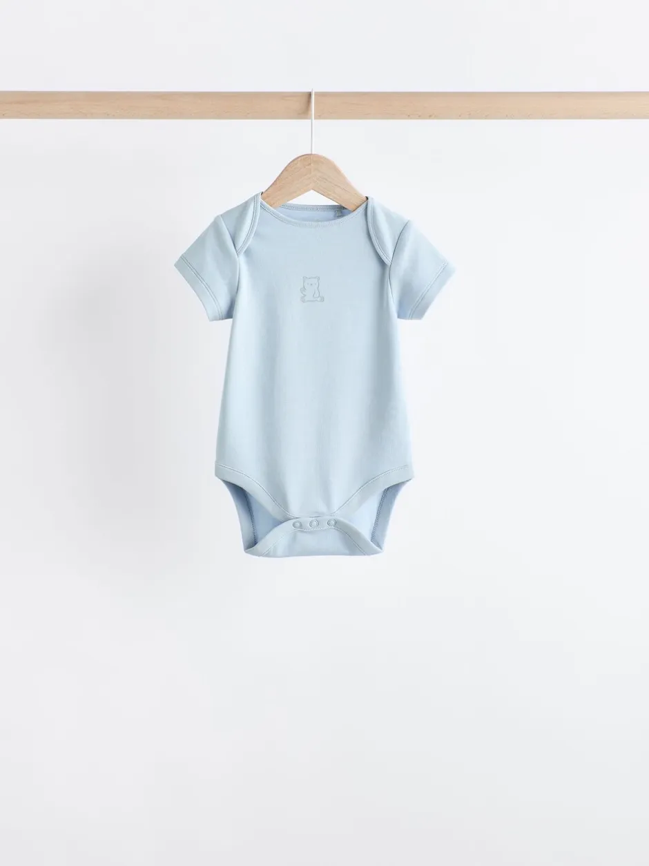 Rompertjes En Hemdjes*Next Blauw met beren - Set van 5 babyrompertjes