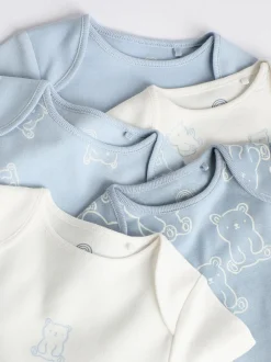Rompertjes En Hemdjes*Next Blauw met beren - Set van 5 babyrompertjes