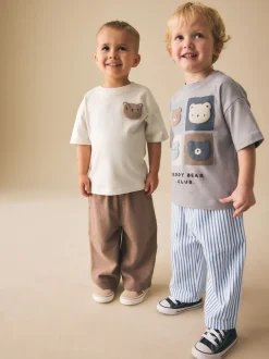 Sets En Outfits|Shorts*Next Blauw met beren - Short Sleeve T-Shirt and Lightweight Joggers 2 Pack Set (3mths-7yrs)
