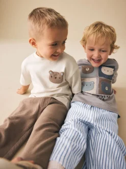 Sets En Outfits|Shorts*Next Blauw met beren - Short Sleeve T-Shirt and Lightweight Joggers 2 Pack Set (3mths-7yrs)