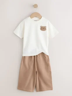 Sets En Outfits|Shorts*Next Blauw met beren - Short Sleeve T-Shirt and Lightweight Joggers 2 Pack Set (3mths-7yrs)