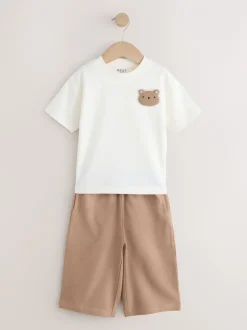 Sets En Outfits|Shorts*Next Blauw met beren - Short Sleeve T-Shirt and Lightweight Joggers 2 Pack Set (3mths-7yrs)