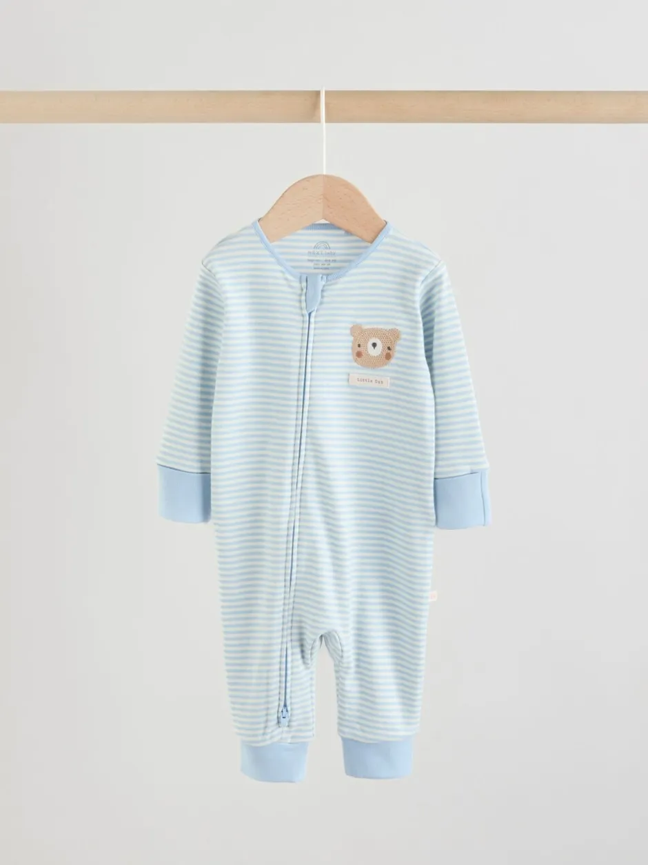 Multipacks|Babypakjes En Babypyjama's*Next - Verpakking van 3 babyslaappakjes met tweewegrits (0 mnd - 3 jr) Blauw met beren