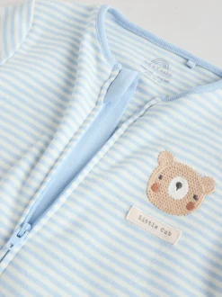 Multipacks|Babypakjes En Babypyjama's*Next - Verpakking van 3 babyslaappakjes met tweewegrits (0 mnd - 3 jr) Blauw met beren