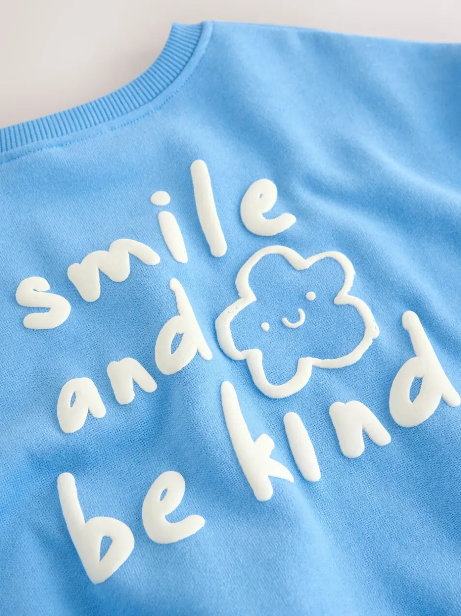 Truien En Breisels|Sweaters En Hoody´S|Next Blauw met bloemen - Sweatshirt met ronde hals (3 mnd-7 jr)