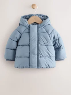 Jassen, Jacks En Kinderwagenpakjes|Jassen En Jacks|Next - Baby pufferjack (0mnd -2jr) Blauw met capuchon