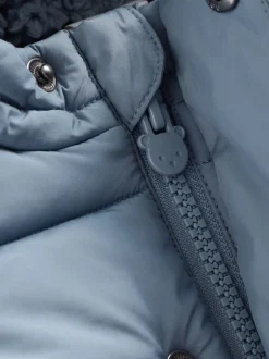Jassen, Jacks En Kinderwagenpakjes|Jassen En Jacks|Next - Baby pufferjack (0mnd -2jr) Blauw met capuchon