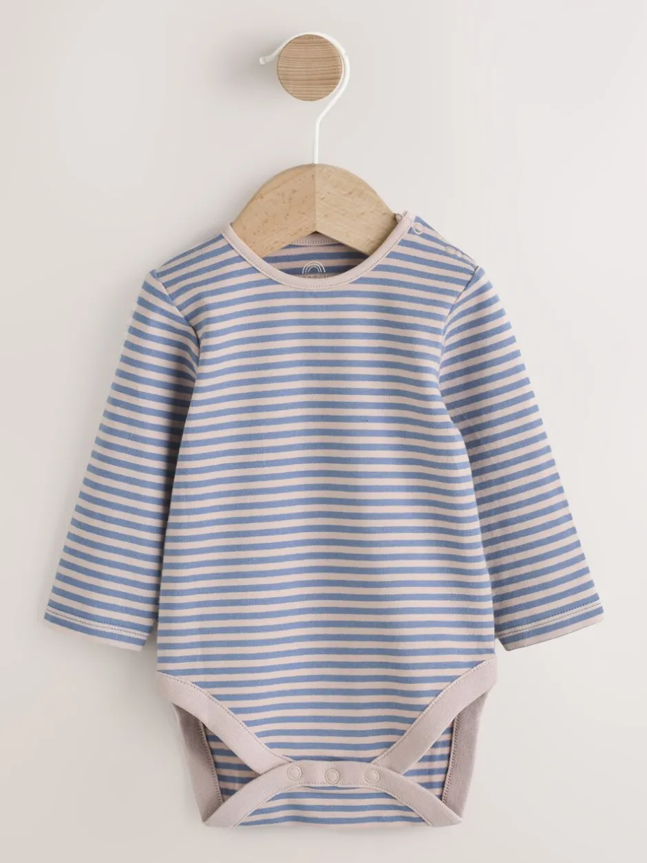 Sets En Combisets|Rompertjes En Tuinbroeken*Next - Babyset van denim bretelbroeken en bodysuit (0 mnd - 2 jr) Blauw met dinosaurus