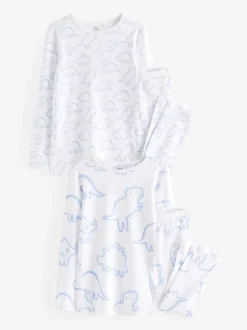 Pyjama's|Next - Huidvriendelijke pyjama's 2 stuks (9mnd -12jr) Blauw met dinosaurus