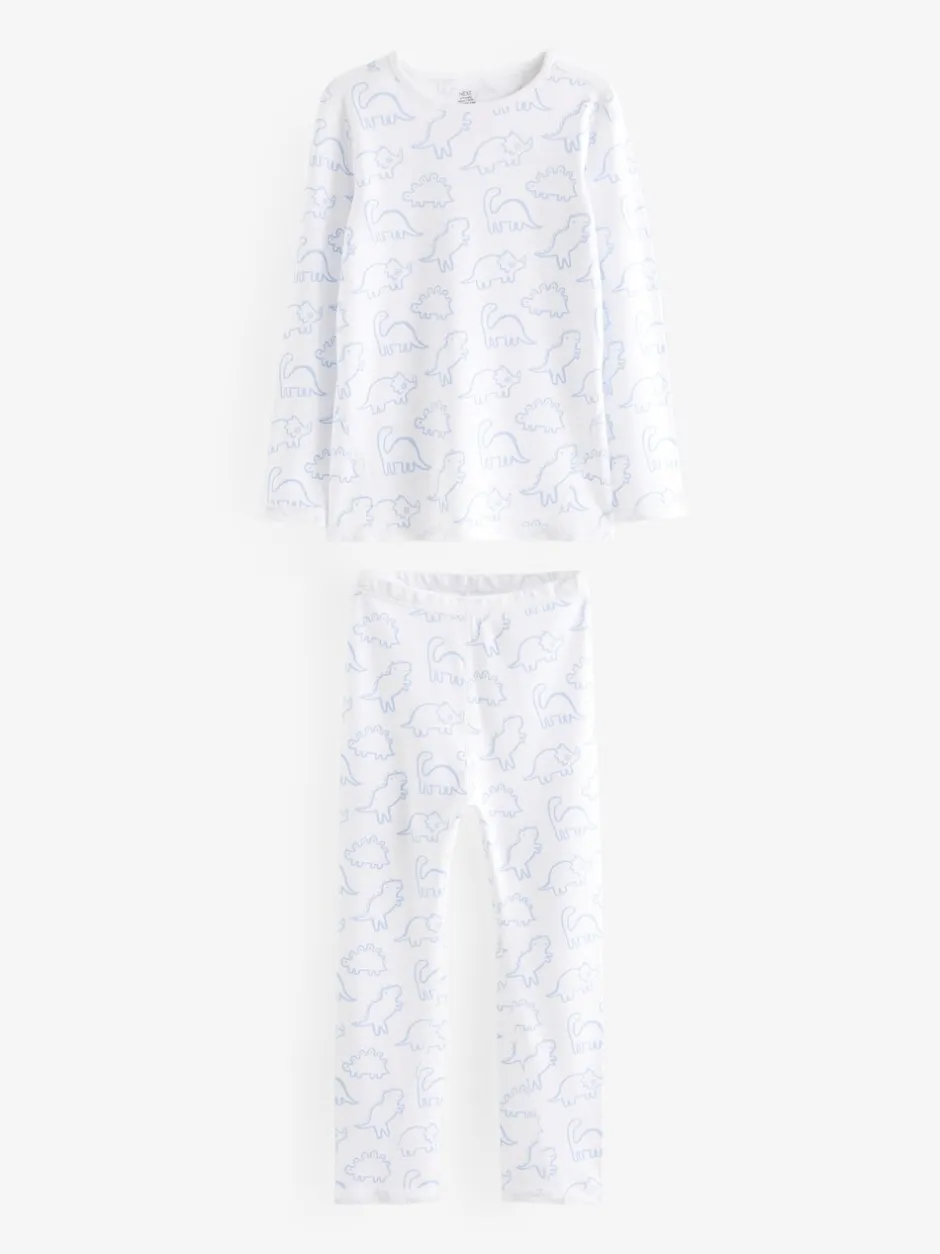 Pyjama's|Next - Huidvriendelijke pyjama's 2 stuks (9mnd -12jr) Blauw met dinosaurus