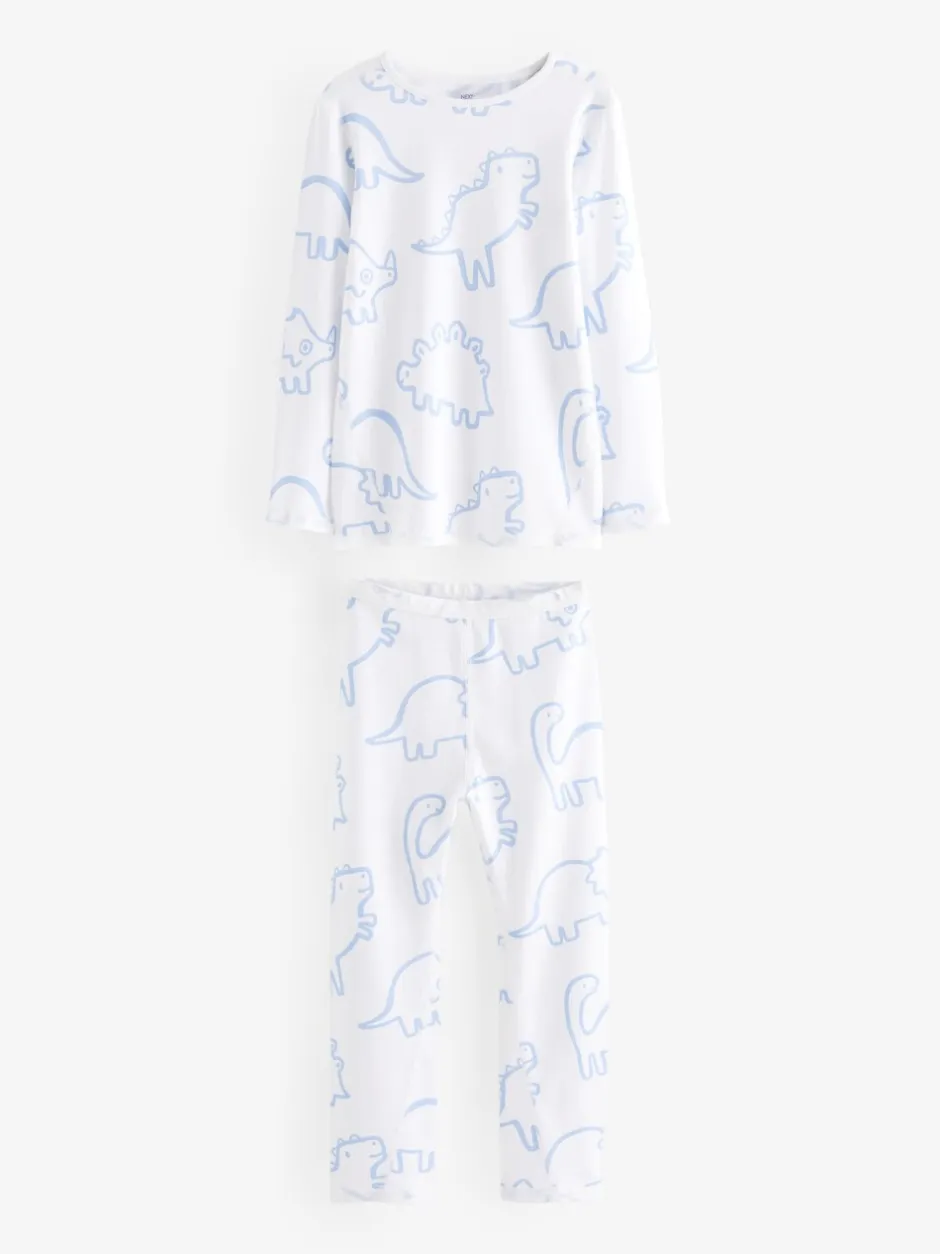 Pyjama's|Next - Huidvriendelijke pyjama's 2 stuks (9mnd -12jr) Blauw met dinosaurus