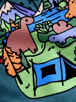 Truien En Breisels|Sweaters En Hoody´S*Next Blauw met dinosaurus - Jersey sweatshirt met ronde hals en print op de rug (3mnd -7jr)