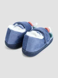 Pantoffels*Jojo Maman Bébé Blauw met dinosaurus - Slipper Shoe