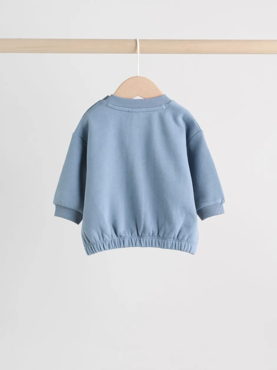 Sweaters En Hoody´S|Sets En Outfits|Next - Set met baby-sweatshirt en legging (0mnd-3jr) Blauw met dinosaurus