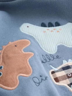 Sweaters En Hoody´S|Sets En Outfits|Next - Set met baby-sweatshirt en legging (0mnd-3jr) Blauw met dinosaurus