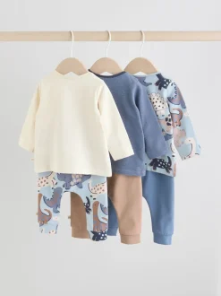 Tops|Sets En Combisets|Next Blauw met dinosaurus - Tops en Leggings 6 -delige babyset (0mnd-3jr)