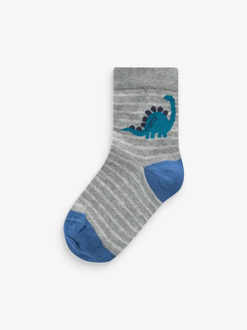 Sokken En Panty's|Sokken|Next Blauw met dinosaurus - Verpakking van 7 paar sokken met hoog aandeel katoen