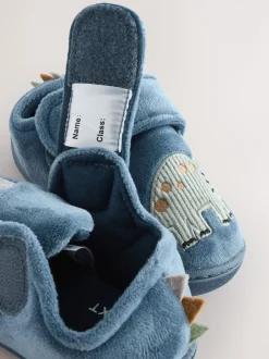 Pantoffels|Nachtkleding En Pyjama's*Next Blauw met dinosaurus - Warm gevoerde pantoffels met kuipzool