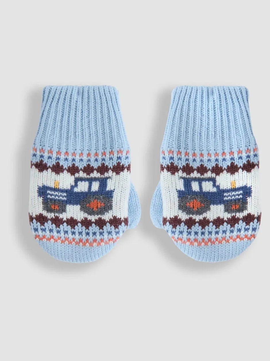 Mutsen, Handschoenen En Sjaals*Jojo Maman Bébé - - Wanten met fleecevoering Blauw met fairislemotief