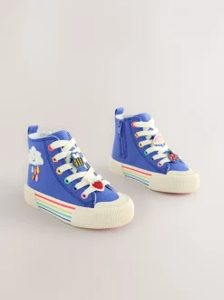 Sneakers|Next Blauw met figuurapplicatie - Hoge sneakers