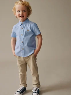Shirts*Next - Oxford-overhemd met lange mouwen (3 mnd-7 jr) Blauw met figuurtjes