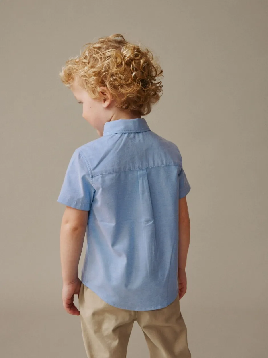 Shirts*Next - Oxford-overhemd met lange mouwen (3 mnd-7 jr) Blauw met figuurtjes
