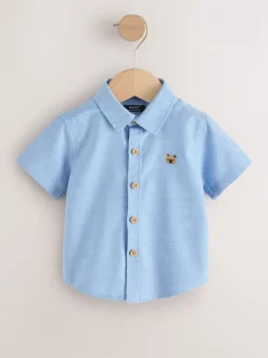 Shirts*Next - Oxford-overhemd met lange mouwen (3 mnd-7 jr) Blauw met figuurtjes