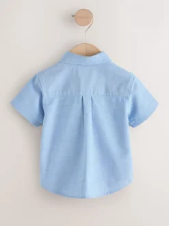 Shirts*Next - Oxford-overhemd met lange mouwen (3 mnd-7 jr) Blauw met figuurtjes