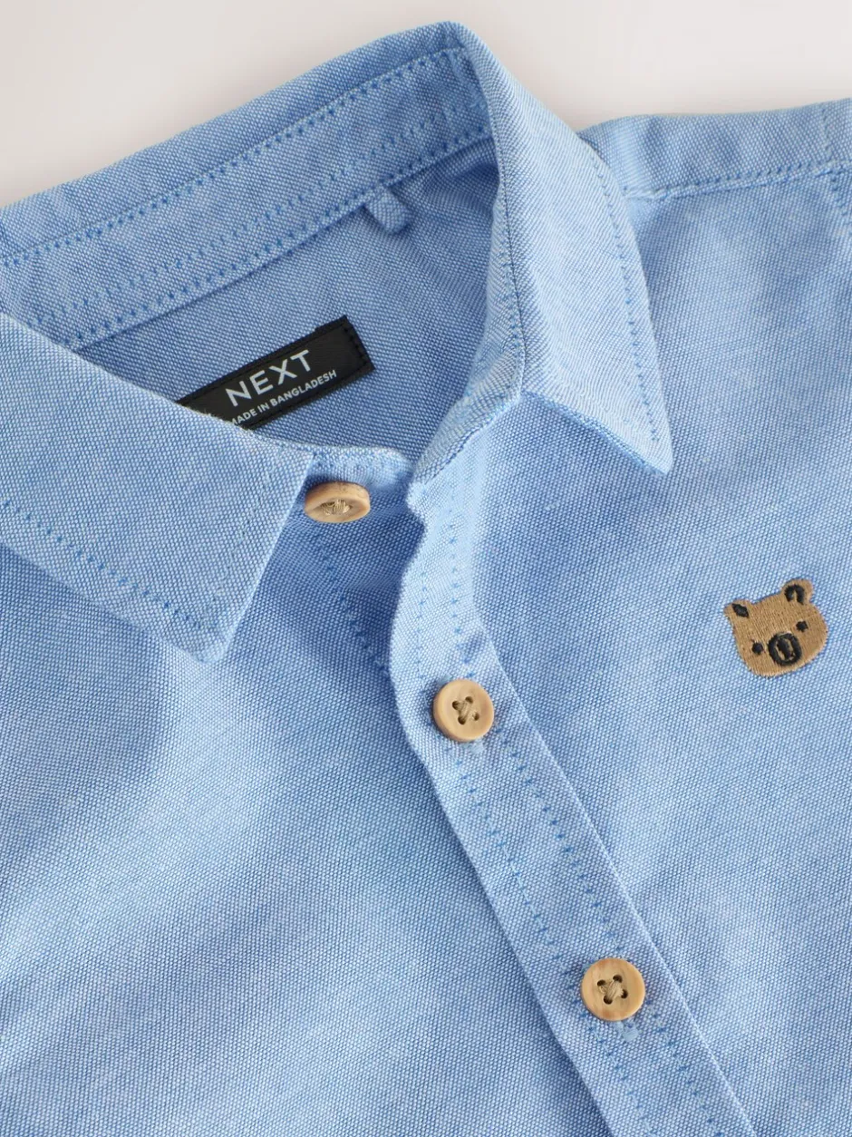 Shirts*Next - Oxford-overhemd met lange mouwen (3 mnd-7 jr) Blauw met figuurtjes