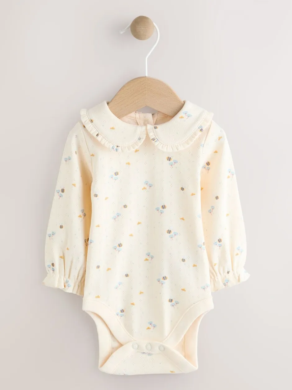 Jurken|Jurken*Next Blauw met figuurtjes - Set van corduroy pinafore, bodysuit met lange mouwen en maillot voor baby's (0mnd-2jr)