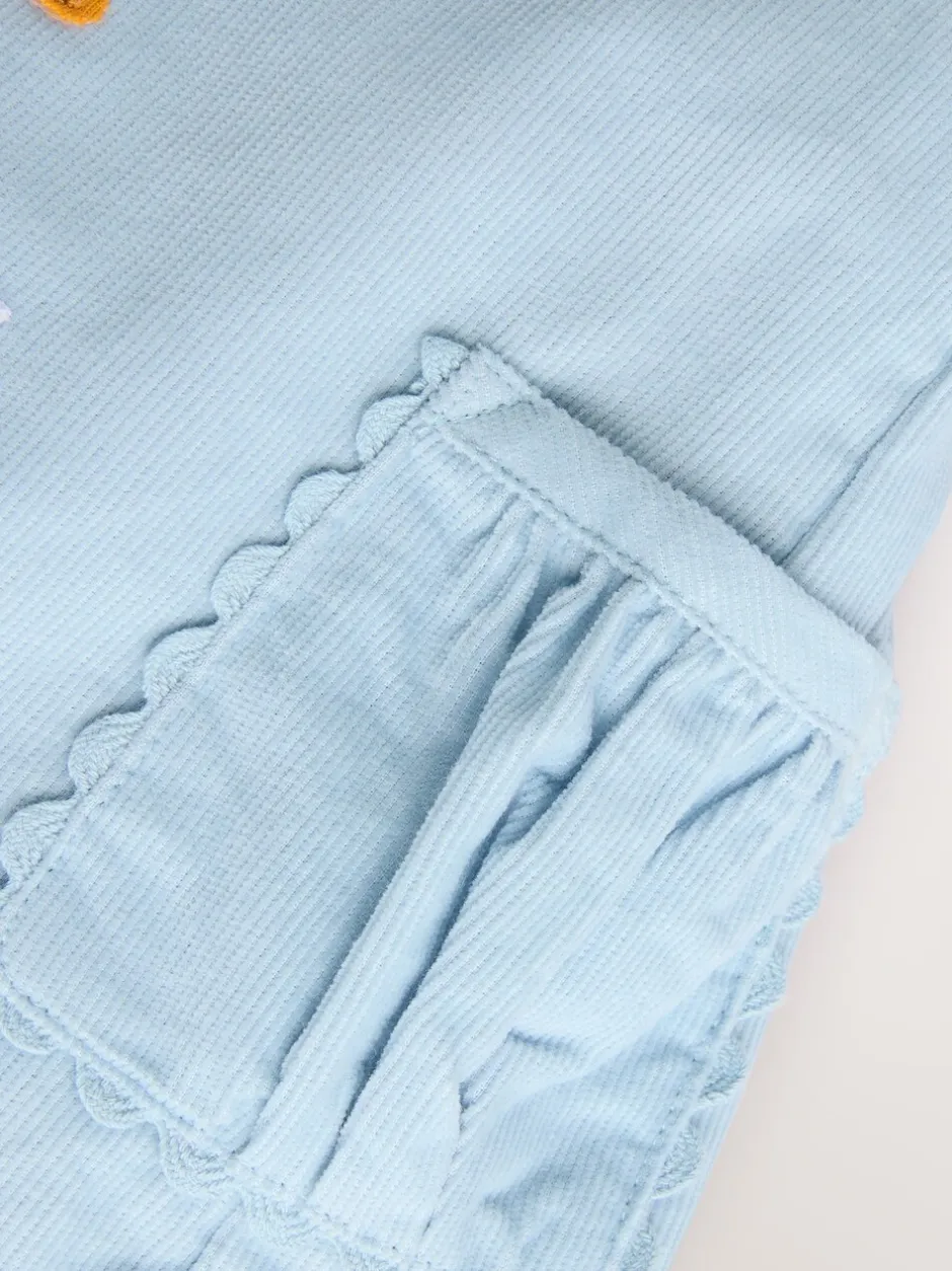 Jurken|Jurken*Next Blauw met figuurtjes - Set van corduroy pinafore, bodysuit met lange mouwen en maillot voor baby's (0mnd-2jr)