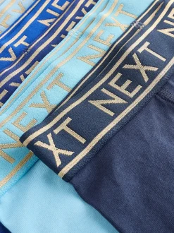 Ondergoed*Next Blauw met goudkleurige tailleband - Verpakking van 7 trunks (2-16jr)