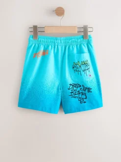 Badkleding|Next Blauw met graffitiprint - Zwembroek met print (3-16jr)