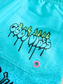 Badkleding|Next Blauw met graffitiprint - Zwembroek met print (3-16jr)