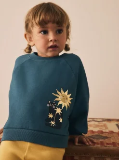 Truien En Breisels|Sweaters En Hoody´S|Next Blauw met hemellichamen - Sweatshirt met ronde hals (3 mnd-7 jr)