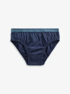 Ondergoed|Next - 100% katoenen slip verpakking van 5 (1,5 - 16 jr) Blauw met jacquard tailleband