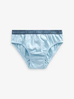 Ondergoed|Next - 100% katoenen slip verpakking van 5 (1,5 - 16 jr) Blauw met jacquard tailleband