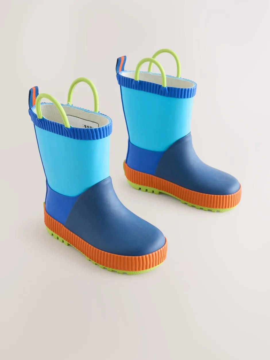 Laarzen*Next Blauw met kleurvlakken - Aantreklaarzen met handvat