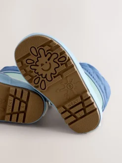 Laarzen*Next Blauw met kleurvlakken - Thinsulate™ - Gevoerde thermoregenlaarzen met boord