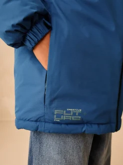 Schoolkleding|Jassen En Jacks*Next - Waterdichte gewatteerde binnenjas (3-16jr) Blauw met kleurvlakken