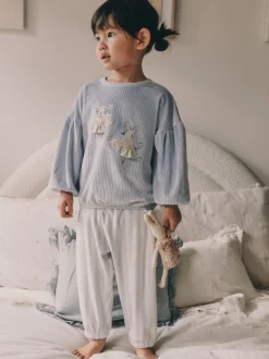 Nachtkleding En Pyjama's|Pyjama's|Next - Behaaglijke fleece pyjama (9 mnd-10 jr) Blauw met muis