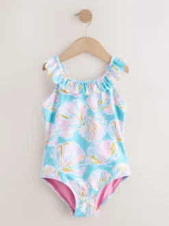 Badkleding*Next - Badpak met ruches (3 - 16 jr) Blauw met schelp