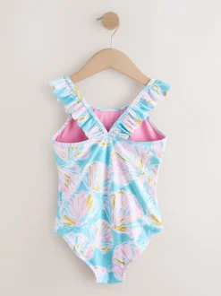 Badkleding*Next - Badpak met ruches (3 - 16 jr) Blauw met schelp