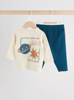 Tops|Sets En Combisets*Next Blauw met space - Babyset van top en Leggings 2 -delig (0mnd-3jr)