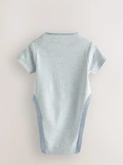 Rompertjes En Hemdjes|Rompertjes En Hemdjes|Next Blauw met sterrenprint - Baby heupdysplasie-rompertjes met korte mouwen 3 stuks