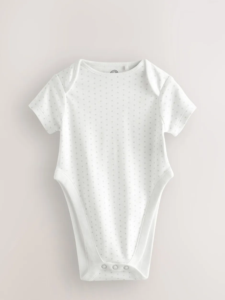 Rompertjes En Hemdjes|Rompertjes En Hemdjes|Next Blauw met sterrenprint - Baby heupdysplasie-rompertjes met korte mouwen 3 stuks
