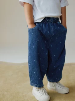 Jeans En Joggingbroeken|Jeans*Next - Pullon Barrel Jeans (3mths-7yrs) Blauw met stippen