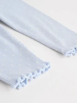 Tops|Tops*Next Blauw met stippen - Set met babyfriltop met lange mouwen en legging (0mnd-2jr)