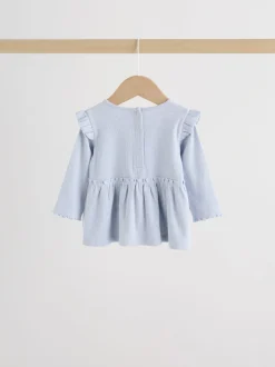 Tops|Tops*Next Blauw met stippen - Set met babyfriltop met lange mouwen en legging (0mnd-2jr)